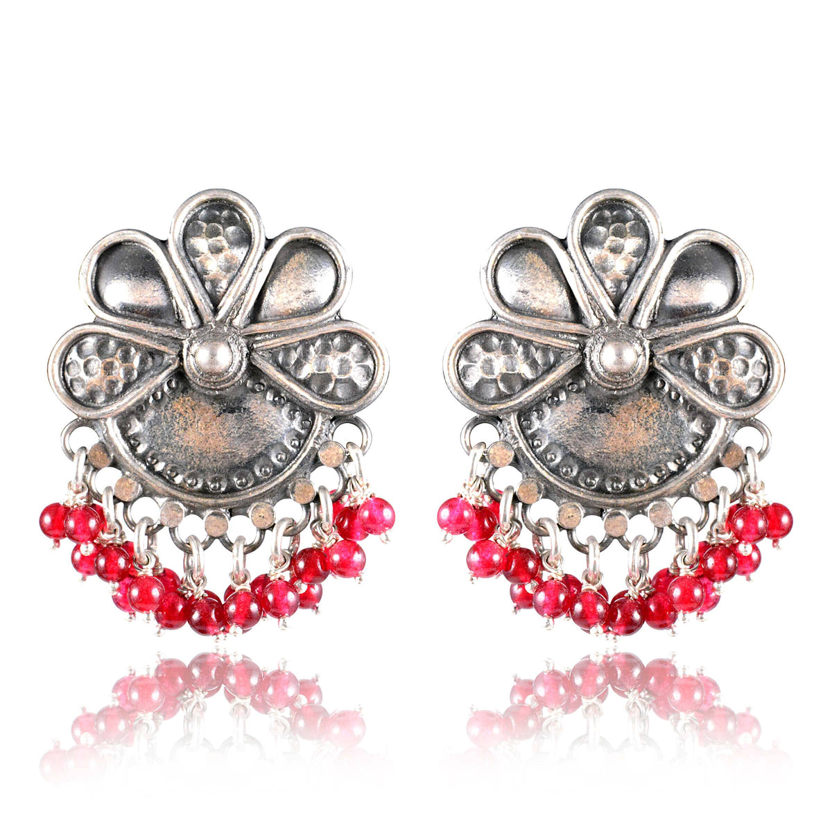 Tribal Earrings Silver Elegant Studs