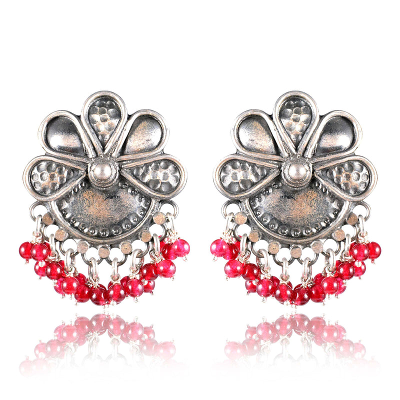 Tribal Earrings Silver Elegant Studs