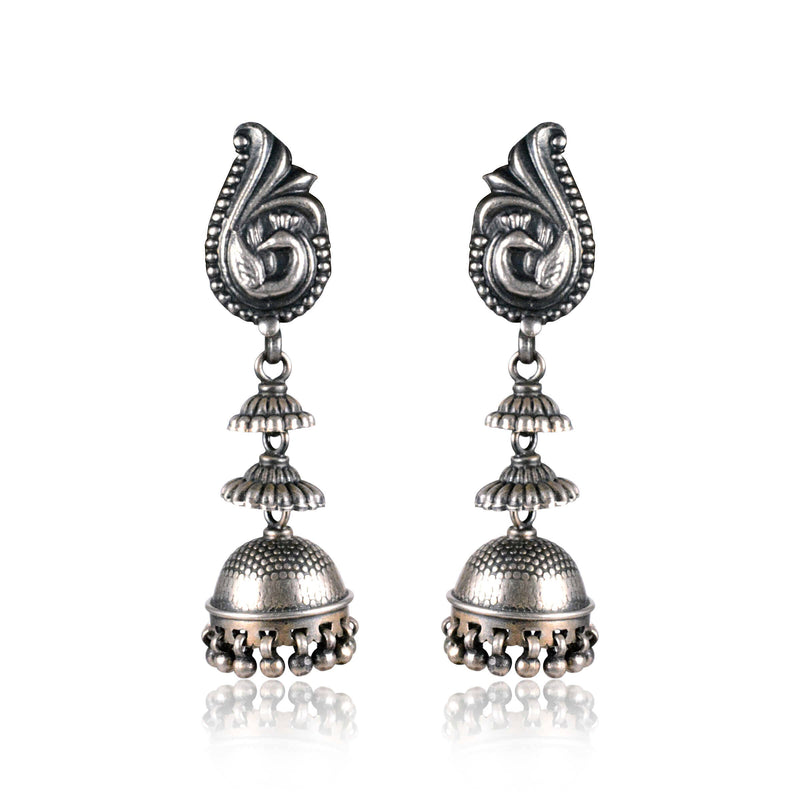 Tribal Earrings Silver Janki Ensemble Jhumki