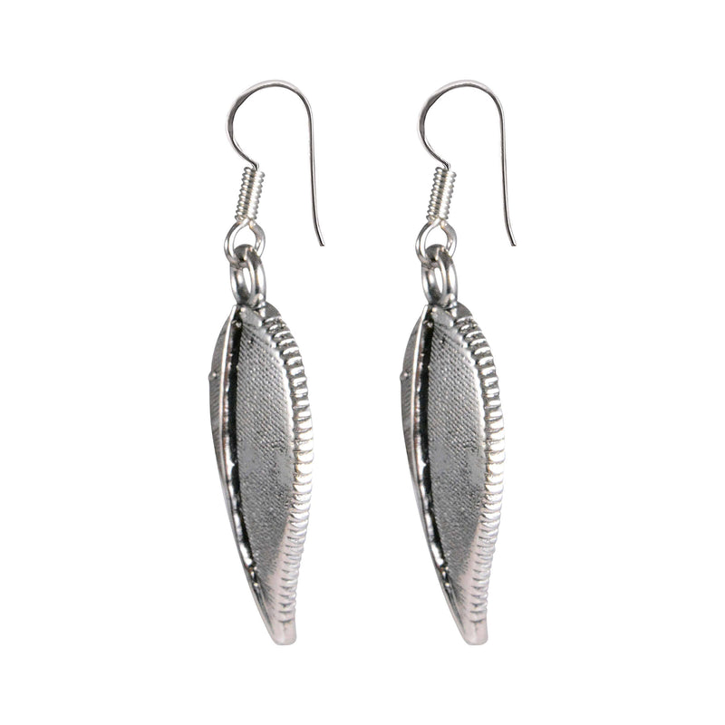 Tribal Earrings Silver Leaf Earring