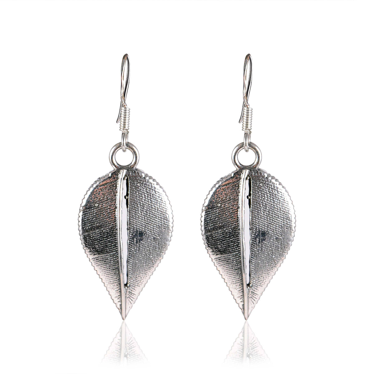 Tribal Earrings Silver Leaf Earring 2