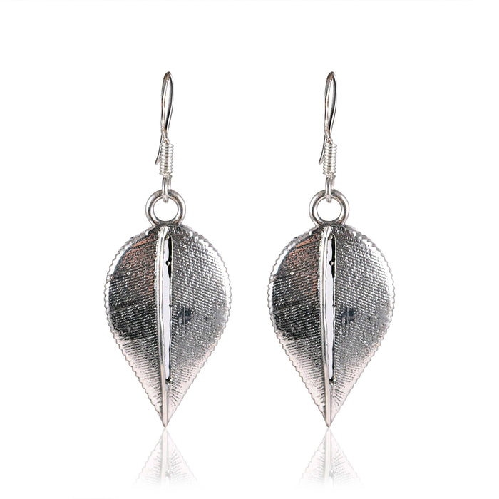 Tribal Earrings Silver Leaf Earring 2