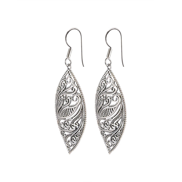 Tribal Earrings Silver Leaf Earrings 2