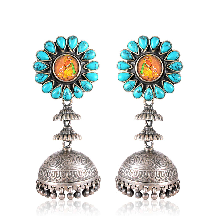 Tribal Earrings Silver Long Dangle Jhumki