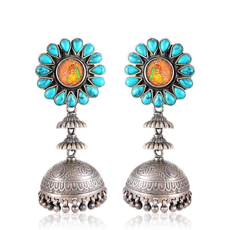 Tribal Earrings Silver Long Dangle Jhumki