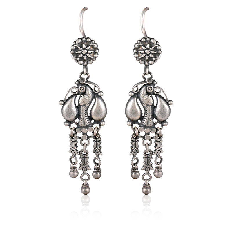 Tribal Earrings Silver Long Earrings