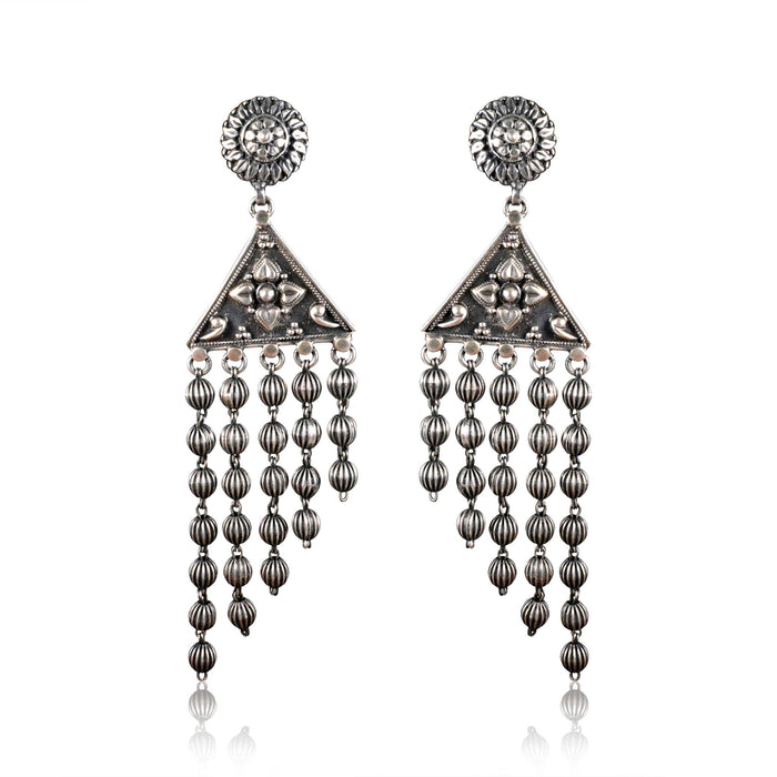 Tribal Earrings Silver Long Jhumki Earning