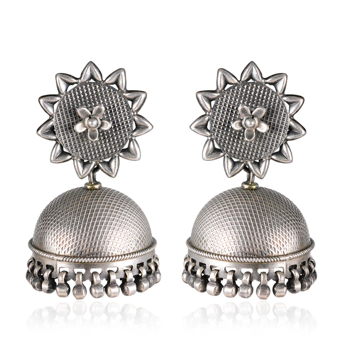 Tribal Earrings Silver Mohani Long Jhumki