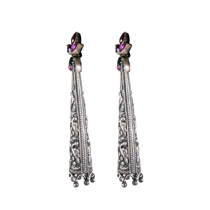 Tribal Earrings Silver Oxidised Danglers 2