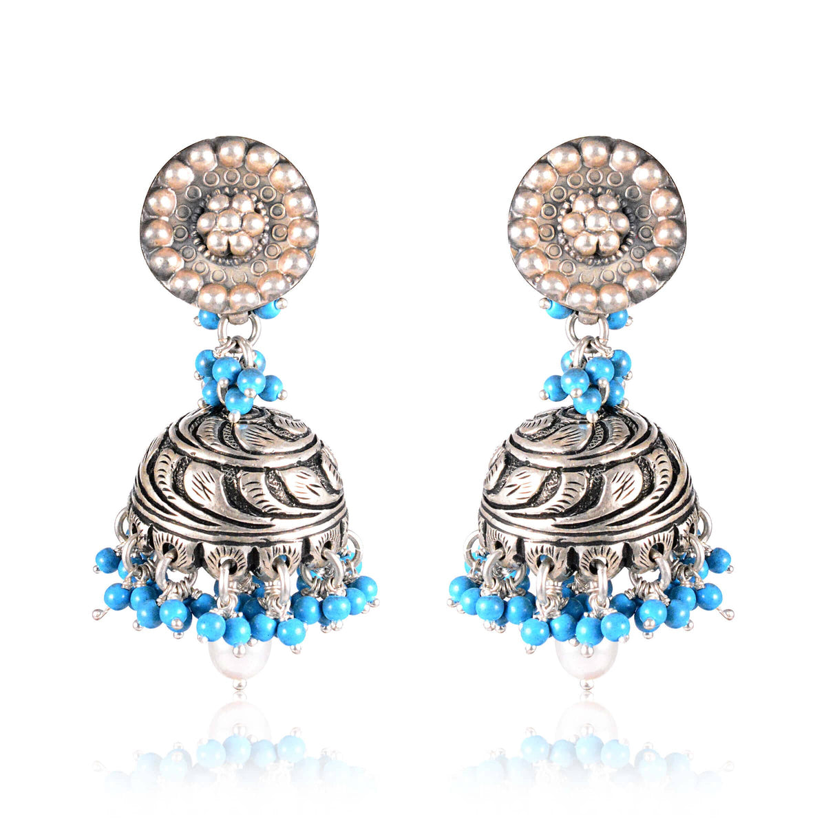 Tribal Earrings Silver Oxisided Tribal Jhumki