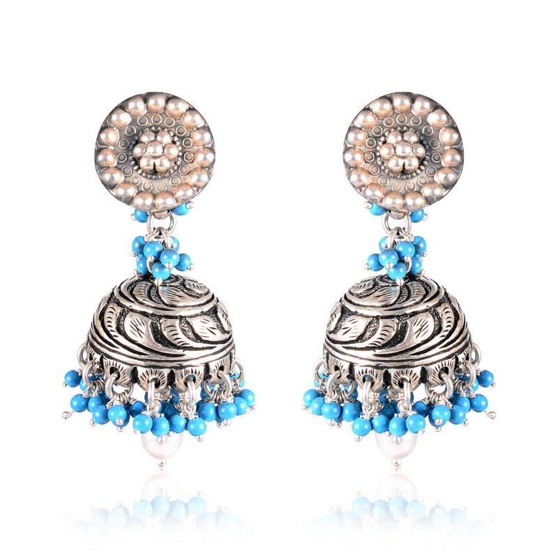 Tribal Earrings Silver Oxisided Tribal Jhumki