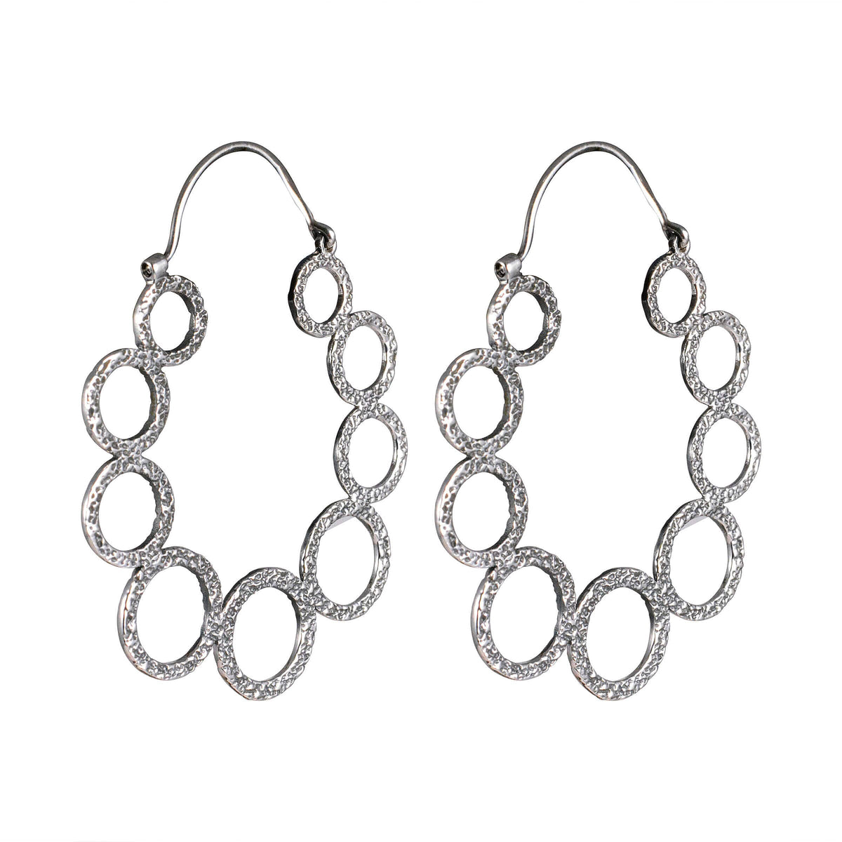 Tribal Earrings Silver Round Earring 2