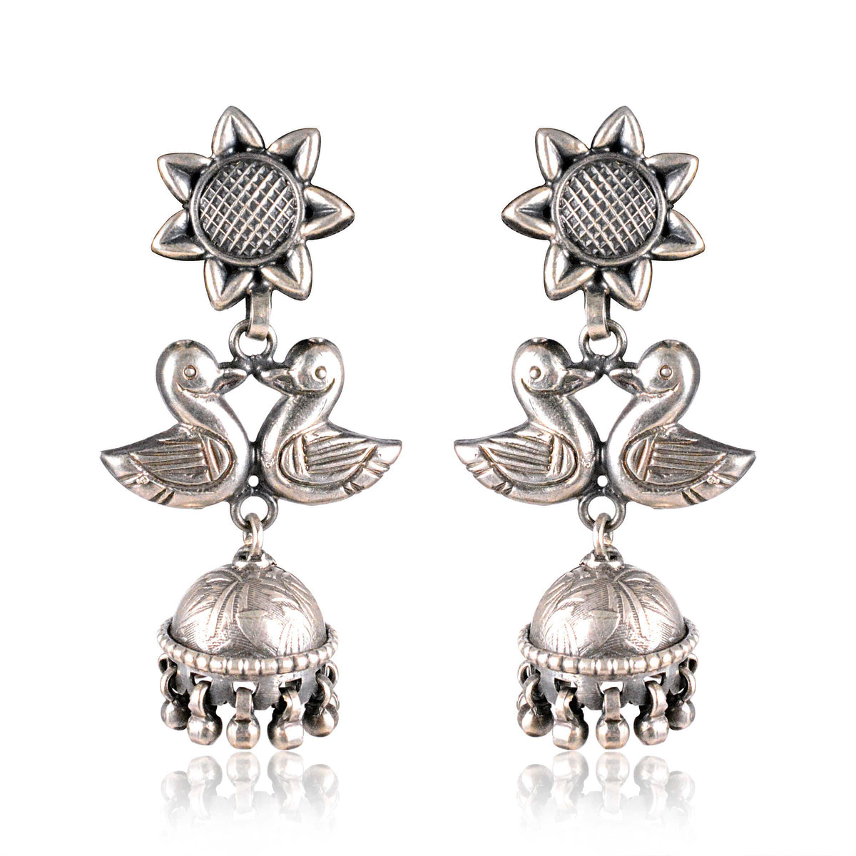 Tribal Earrings Silver Saaras Jhumki