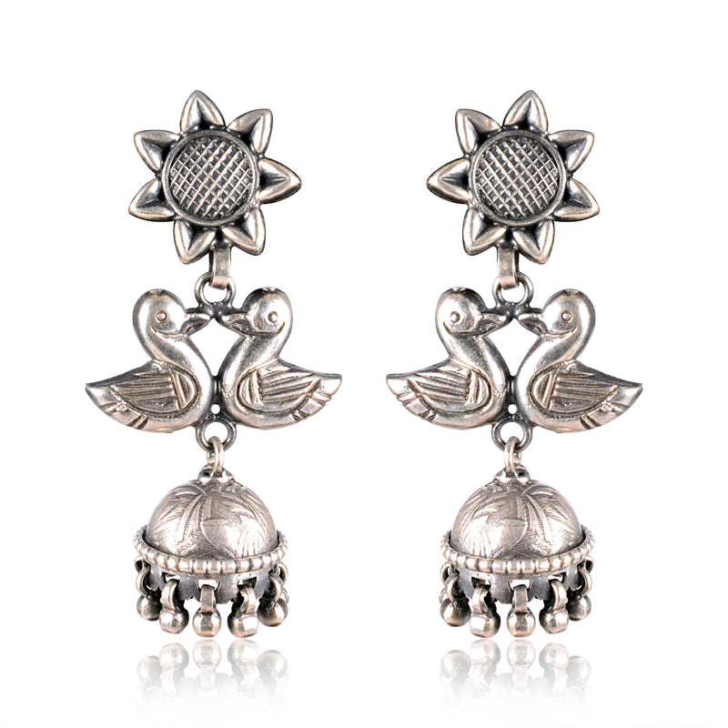 Tribal Earrings Silver Saaras Jhumki