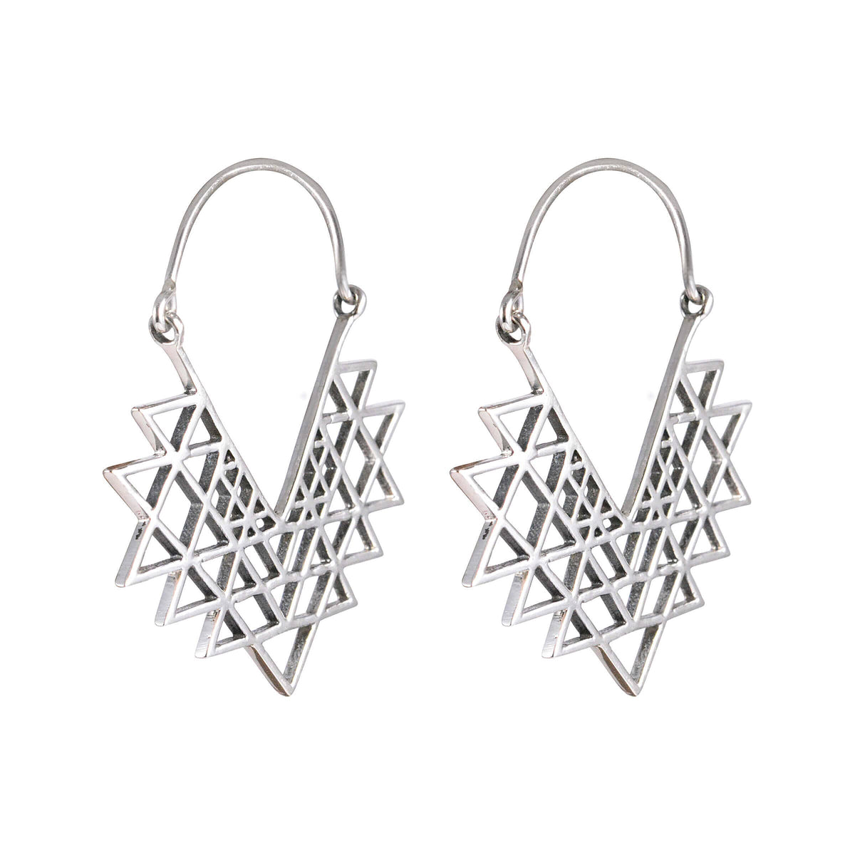 Tribal Earrings Silver Star Shape Bali 2