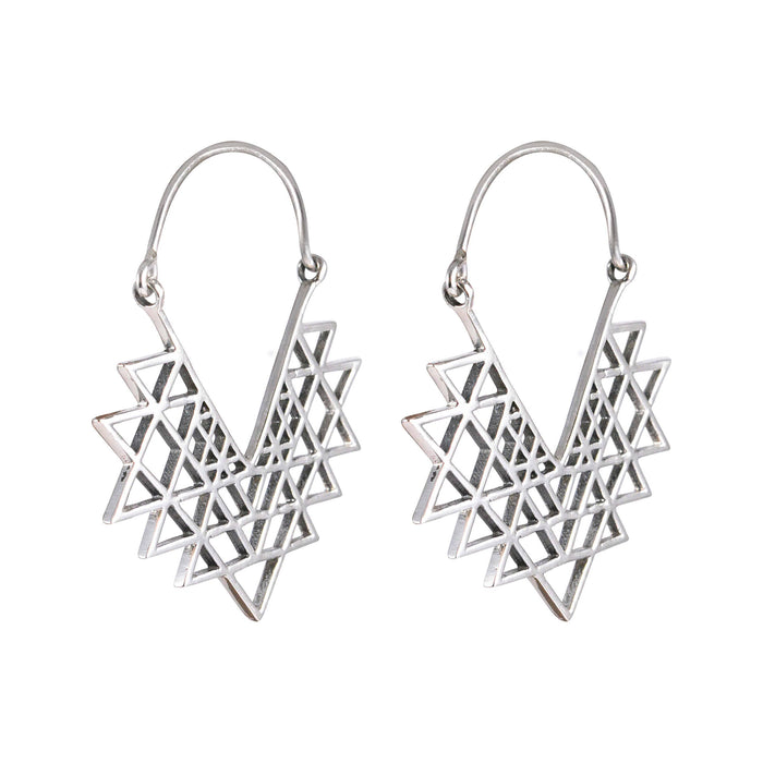 Tribal Earrings Silver Star Shape Bali 2