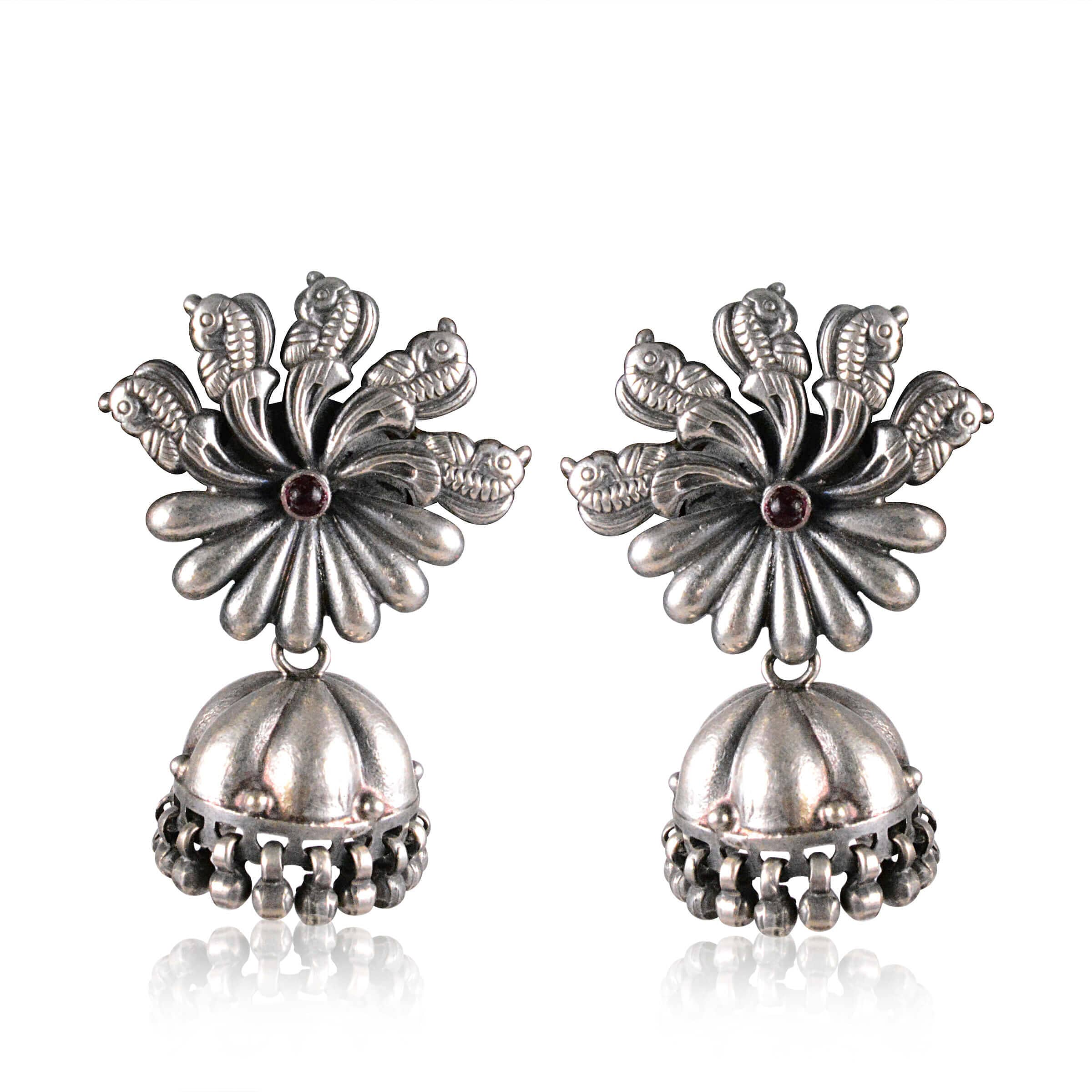 Buy Tribal Silver Earrings Online at Jaypore.com