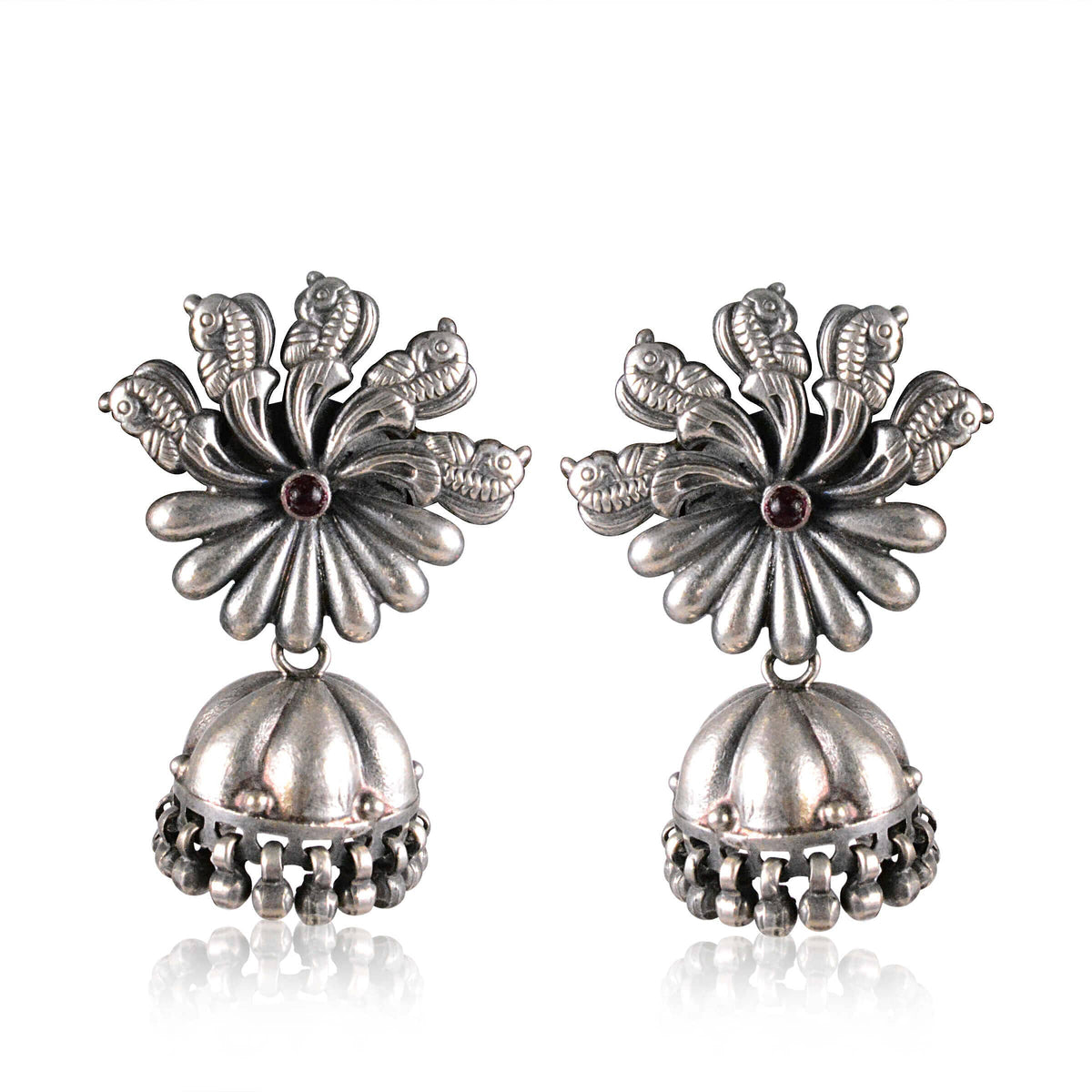 Silver Tribal Jhumka Earring