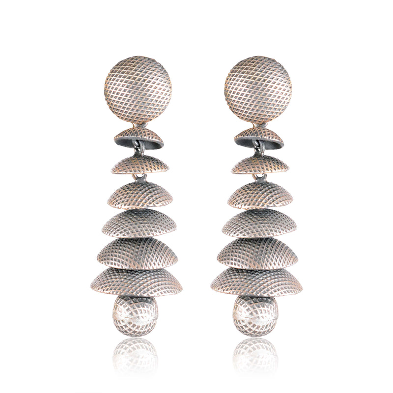 Tribal Earrings Zoya Elegant Silver Danglers