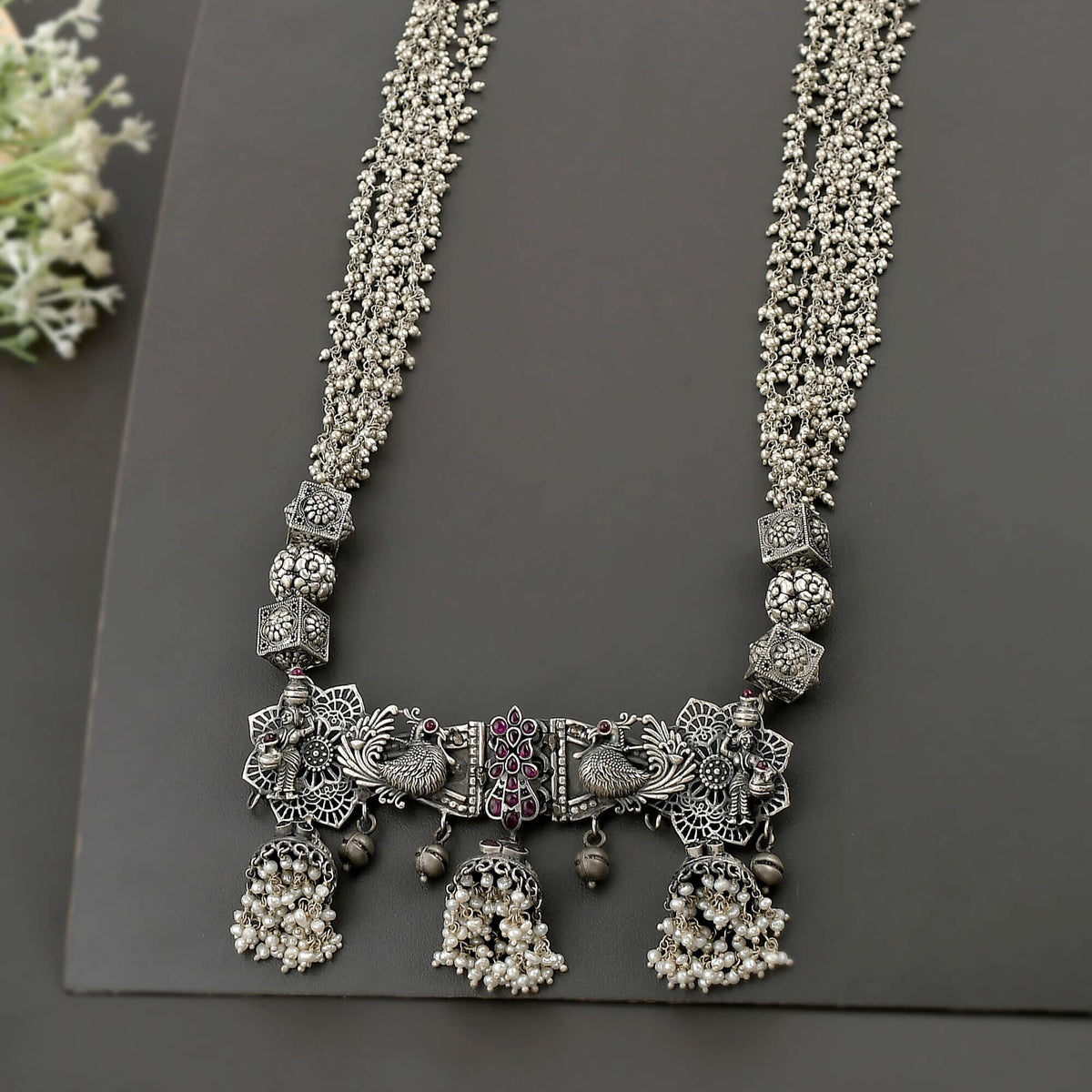 Tribal Necklace Ethnic 925 Silver Shagun Long Necklace 3