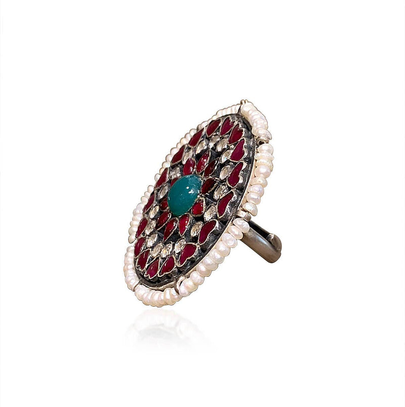 Tribal Rings Ornate Round River Ring 2